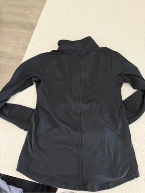Black Women's Athletic Jacket - Zip-Back Detail